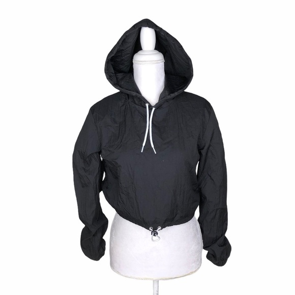 American Apparel black cropped windbreaker jacket medium - Picture 1 of 13